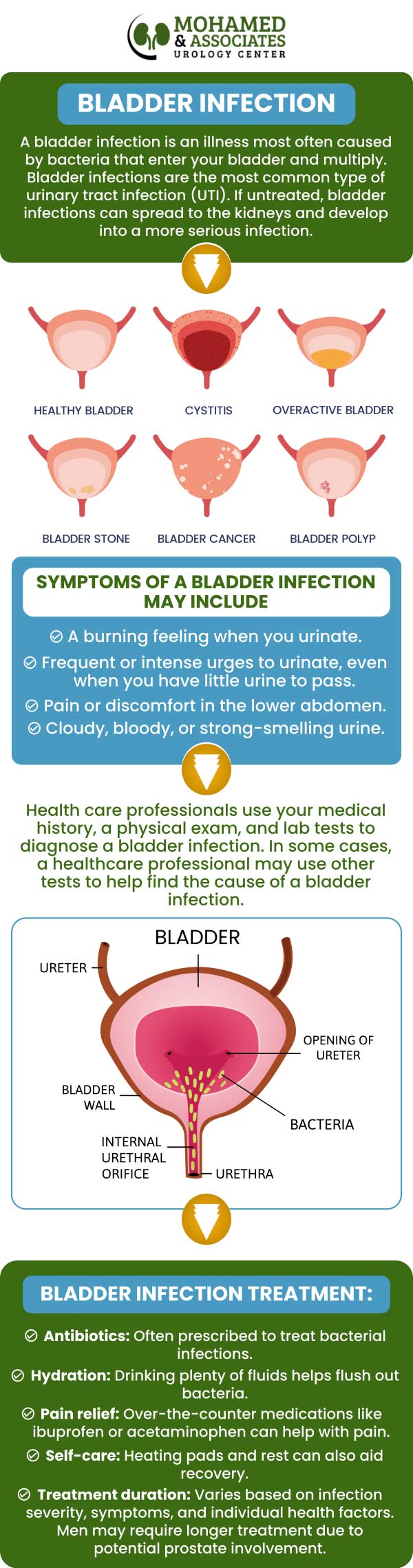 Overactive bladder (OAB) is a common condition that leads to an urgent and frequent need to urinate, significantly impacting daily life. Causes may include age, certain medications, or underlying health issues like diabetes or neurological disorders. Symptoms often involve a strong urge to urinate, increased frequency, and waking up at night to urinate. Fortunately, various treatment options are available, including lifestyle modifications, pelvic floor exercises, and medications. Understanding OAB and seeking appropriate care can help individuals regain control and enhance their quality of life. Contact us to make an appointment with our urologist. We are located at 507 N Brightleaf Blvd #205, Smithfield, NC 27577.